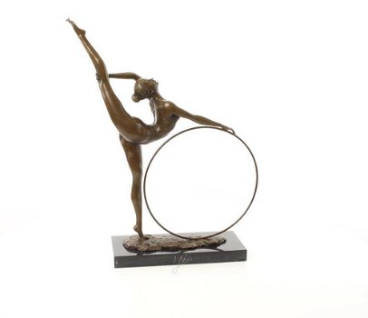 Danseres bronzen beeld-hoelahoep-danser-brons-turnen - 5