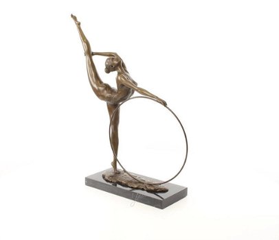 Danseres bronzen beeld-hoelahoep-danser-brons-turnen - 6