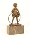 bronzen beeld van een hoelahoep meisje -sculptuur-brons - 7 - Thumbnail