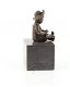 jongen -jongetje -brons beeld-sculptuur- zittend jongentje - 6 - Thumbnail