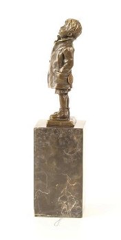 Een bronzen beeld- kleine jongen-brons -beeld-kado-deco - 2