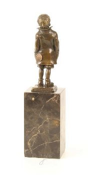 Een bronzen beeld- kleine jongen-brons -beeld-kado-deco - 4