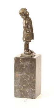 Een bronzen beeld- kleine jongen-brons -beeld-kado-deco - 6