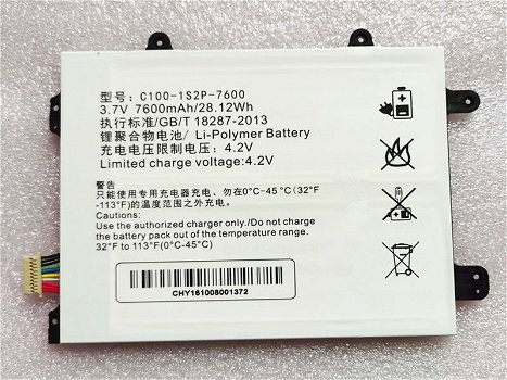 Clevo PCPAD X5 CM/pro/plus table bateria tableta C100-1S2P-7600 - 0