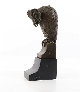 Uil -bronzen beeld sculptuur van een uil-brons-deco - 2