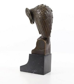 Uil -bronzen beeld sculptuur van een uil-brons-deco - 3