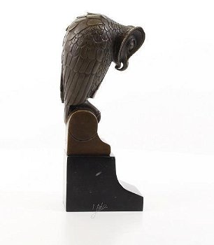 Uil -bronzen beeld sculptuur van een uil-brons-deco - 6