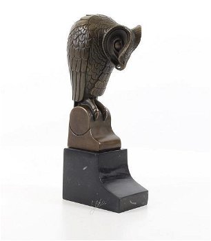 Uil -bronzen beeld sculptuur van een uil-brons-deco - 7