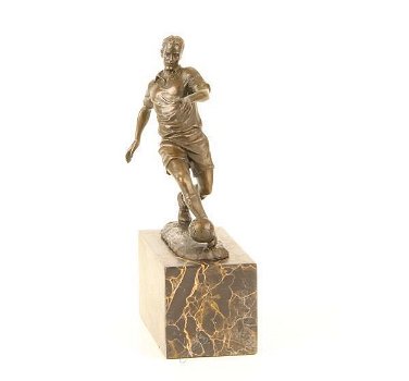voetbal-voetballer-bronzen beeld voetbal speler - 1