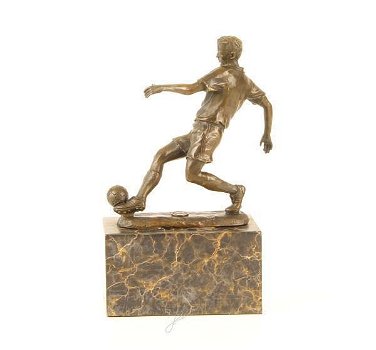 voetbal-voetballer-bronzen beeld voetbal speler - 3