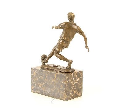 voetbal-voetballer-bronzen beeld voetbal speler - 4
