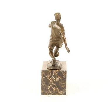 voetbal-voetballer-bronzen beeld voetbal speler - 5