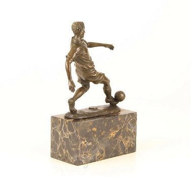 voetbal-voetballer-bronzen beeld voetbal speler - 6
