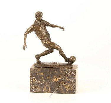 voetbal-voetballer-bronzen beeld voetbal speler - 7