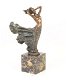bronzen beel vrouw met een wervelende jurk-brons-deco - 1 - Thumbnail
