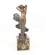 bronzen beel vrouw met een wervelende jurk-brons-deco - 2 - Thumbnail