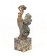 bronzen beel vrouw met een wervelende jurk-brons-deco - 3 - Thumbnail