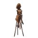 Kruk -bronzen dame- vrouw, zittend op een kruk-elegant - 0 - Thumbnail