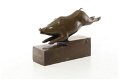 zwijn- bronzen beeld- van een zwijn, art deco stijl - 3 - Thumbnail