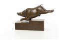 zwijn- bronzen beeld- van een zwijn, art deco stijl - 4 - Thumbnail