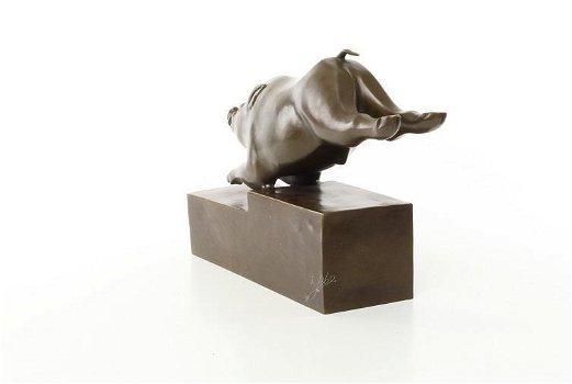 zwijn- bronzen beeld- van een zwijn, art deco stijl - 5