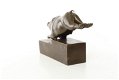zwijn- bronzen beeld- van een zwijn, art deco stijl - 5 - Thumbnail