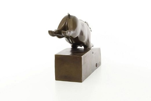 zwijn- bronzen beeld- van een zwijn, art deco stijl - 6