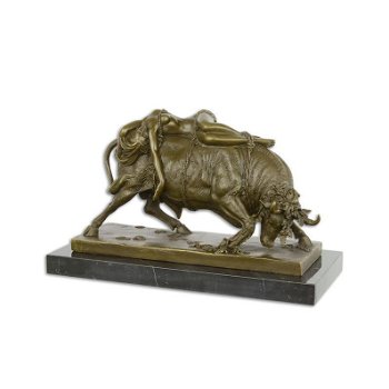 Stier- bronzen beeld sculpuur van Europa en de stier-stier - 0