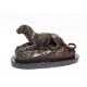 Leeuwin-bronzen beeld een liggende leeuwin -brons - 0 - Thumbnail
