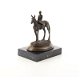 Paard-bronzen sculptuur van een paard met rijder-brons - 0 - Thumbnail