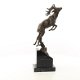 Hert -bronzen beeld springend hert -jacht -sokkel - 0 - Thumbnail
