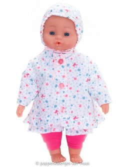 Hema pop 40 cm Jasje wit/strikjes/roosjes