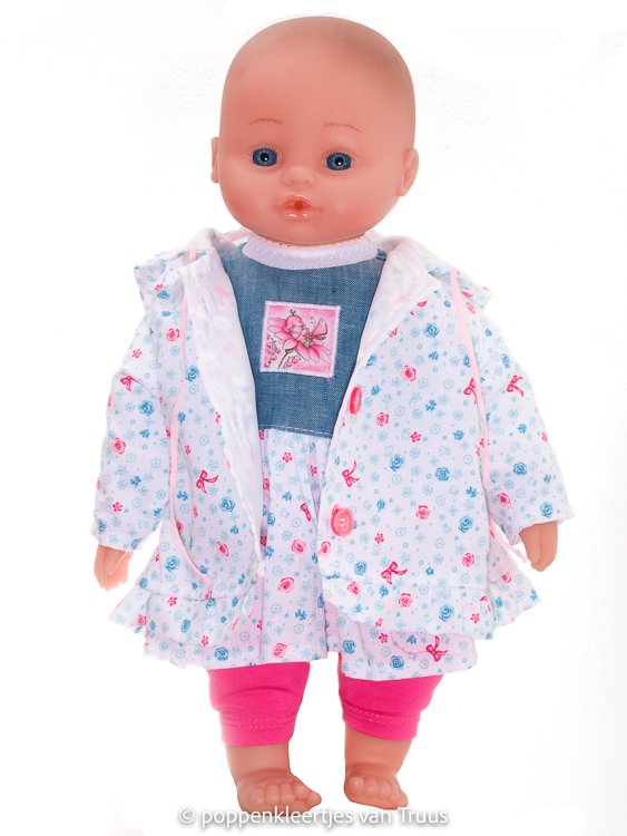 Hema pop 40 cm Jasje wit/strikjes/roosjes - Afbeelding 3