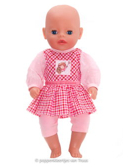 Baby Born Soft 36 cm Setje roze/ruitjes