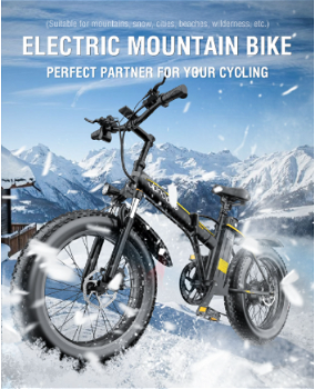 JANOBIKE E20 Fat Tire Electric Folding Mountain Bike 1000W - 1