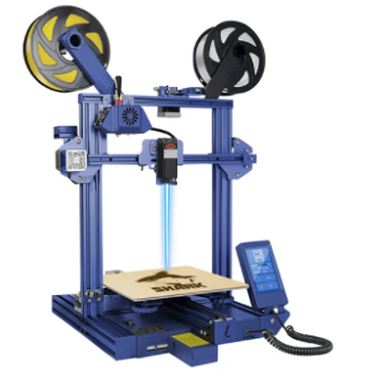 LOTMAXX Shark V2 3D Printer, Dual Extruder, Laser Engraving, Dual-Color Printing - Blue - 0