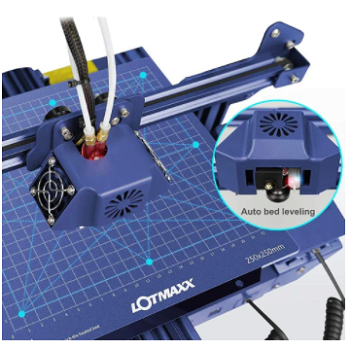 LOTMAXX Shark V2 3D Printer, Dual Extruder, Laser Engraving, Dual-Color Printing - Blue - 2
