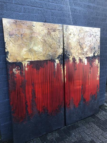 Tweeluik XXL schilderij made by Rob Hoogland. - Afbeelding 2