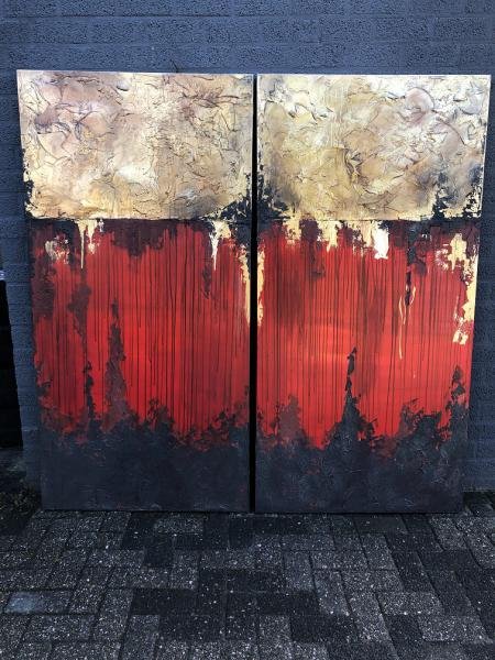 Tweeluik XXL schilderij made by Rob Hoogland. - Afbeelding 3