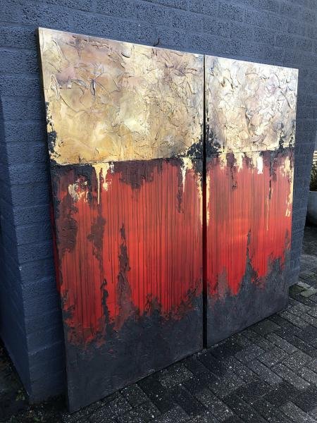 Tweeluik XXL schilderij made by Rob Hoogland. - Afbeelding 7