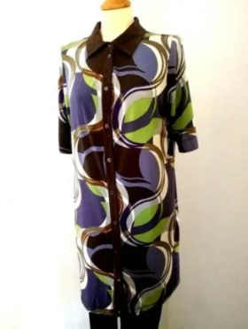 XANDRES blouse jurk retro print - Afbeelding 5