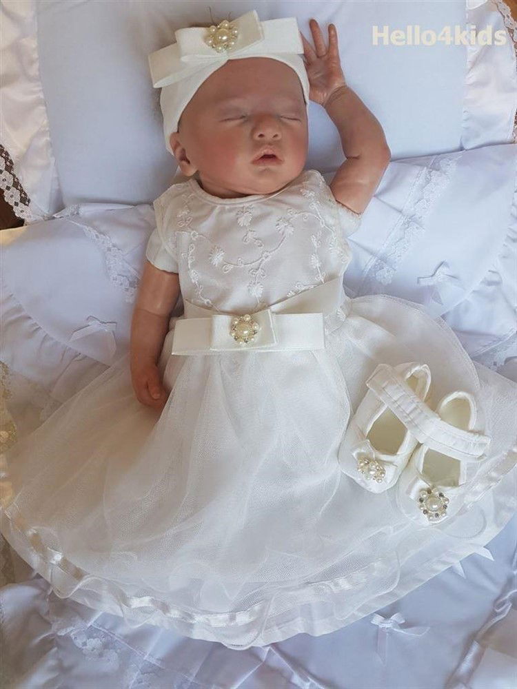 46 newborn Doopjurkje doopsetje prematuur setje Jill - Afbeelding 5