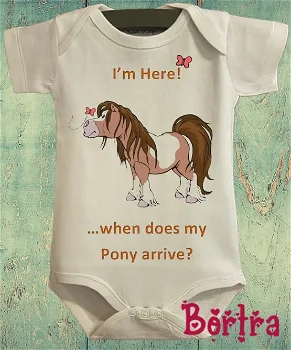 Babyromper met korte mouw - When does my pony arrive? - 0