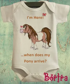 Babyromper met korte mouw - When does my pony arrive?