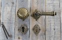 Antiek deurbeslag messing met veiligheidsvbevestiging - 2 - Thumbnail