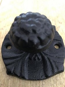 1 deurknop - pommel Gietijzer-zwart-beslag-knop