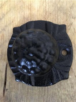 1 deurknop - pommel Gietijzer-zwart-beslag-knop - 1