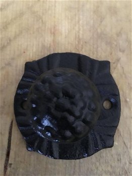1 deurknop - pommel Gietijzer-zwart-beslag-knop - 3