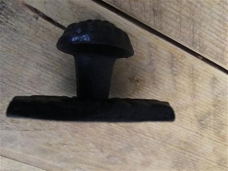 1 deurknop - pommel Gietijzer-zwart-beslag-knop - 4