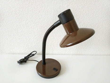 leuke retro bruine bureaulamp - 0